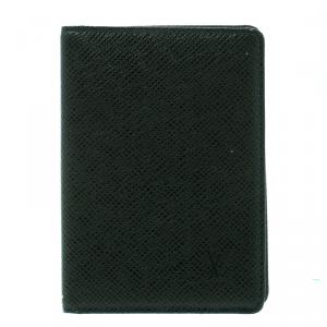Louis Vuitton Dark Green Taiga Leather Pass ID Card Holder