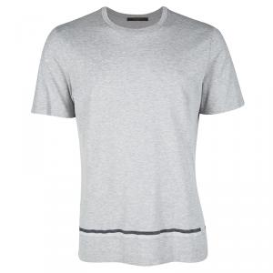 Louis Vuitton Grey Cotton Logo Detail T-Shirt XL