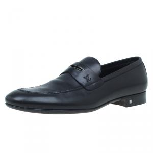 Pre Owned Louis Vuitton Black Leather Griffith Loafers Size 41.5