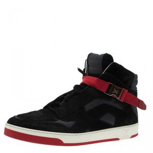 Pre Owned Louis Vuitton Black Suede Slipstream High Top Sneaker Size 43