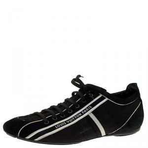 Louis Vuitton Black Canvas and Suede Sneakers 42.5