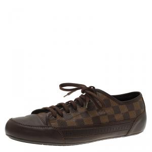 Louis Vuitton Damier Ebene Canvas and Leather Sneakers Size 42.5