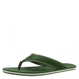 Louis Vuitton Green Leather and Rubber Ipanema Thong Sandals Size 42.5