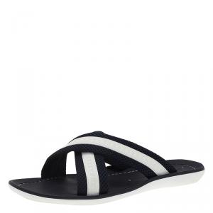 Pre Owned Louis Vuitton Two Tone Criss Cross Sandals Size 42.5