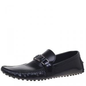 مملوكة مسبقًا Louis Vuitton Black Leather Driver Loafers Size 42.5