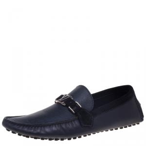 مملوكة مسبقًا Louis Vuitton Black Leather Driver Loafers Size 42.5