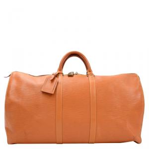 Pre Owned Louis Vuitton Cipango Gold Epi Leather Keepall 55