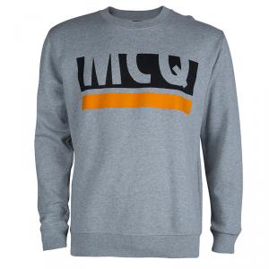 Pre Owned McQ By Alexander McQueen Grey Printed Cotton Sweatshirt L