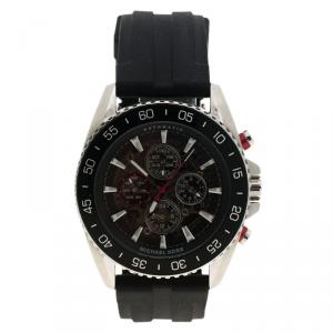 Micheal Kors Black Stainless Steel Jetmaster MK 9013 Skeleton Men's Wristwatch 45MM