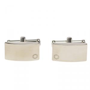 Pre Owned Montblanc Silver Stainless Steel Classic Cufflinks
