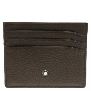 Montblanc Brown Leather Meisterstuck Pocket Card Holder 6CC