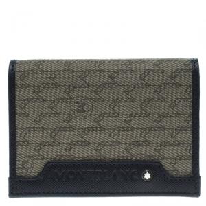 Montblanc Blue Coated Canvas and Leather Signature Card Holder