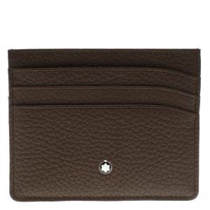 Montblanc Brown Soft Grain Leather Meisterstuck Card Holder 6CC