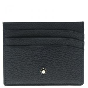 Montblanc Navy Blue Soft Grain Leather Meisterstuck Card Holder 6CC