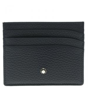 Montblanc Navy Blue Soft Grain Leather Meisterstuck Card Holder 6CC