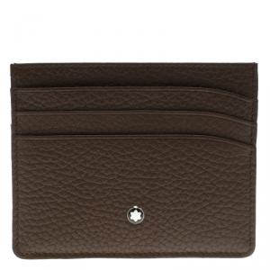 Montblanc Brown Soft Grain Leather Meisterstuck Card Holder 6CC