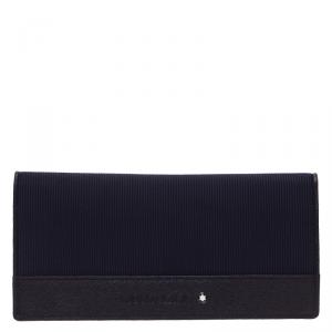 Pre Owned Montblanc Navy Blue Leather Night Flight Wallet