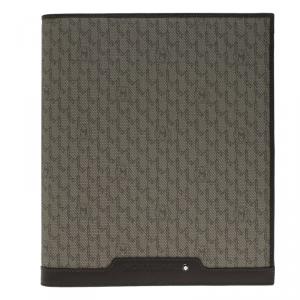 Pre Owned Montblanc Brown Leather and Monogram Canvas Notebook