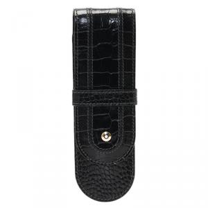 Pre Owned Montblanc Black Meisterstuck Leather Double-Pen Pouch