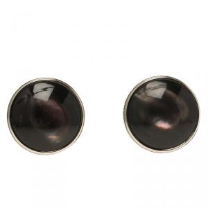 Pre Owned Montblanc Meisterstuck Black Mother Of Pearl Stainless Steel Men's Cufflinks