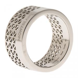 Montblanc Graphic Cutout Steel Band Ring Size 64