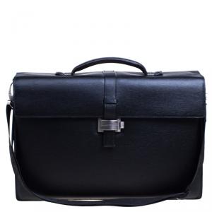 Montblanc Black Leather Westside Double Gusset Briefcase