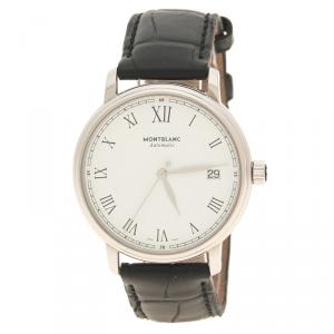 Mont Blanc White Stainless Steel Tradition Men's Wristwatch 36 mm