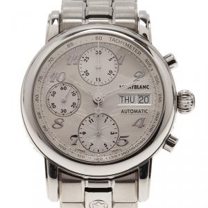 Montblanc Silver Stainless Steel Star Men's Wristwatch 37MM