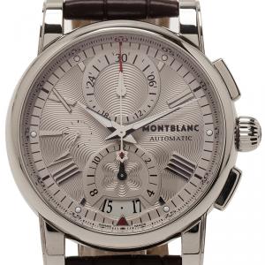 Montblanc Silver Stainless Steel Star Men's Wristwatch 44MM