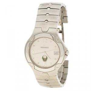 Movado White Stainless Steel UAE Logo Sports Limited Edition Men's Wristwatch 42mm