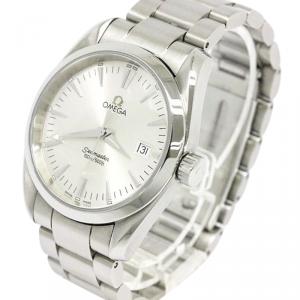 Omega Silver Stainless Steel Seamaster Aqua Terra Men's Wristwatch 36MM