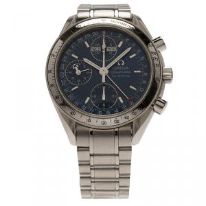 Omega Black Stainless Steel Speedmaster Men's Wristwatch 38MM