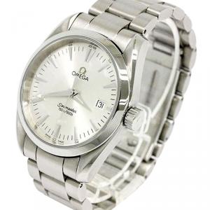 Omega Silver Stainless Steel Seamaster Aqua Terra Men's Wristwatch 36MM