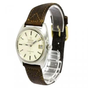 Omega White Stainless Steel Constellation Men's Wristwatch 36MM