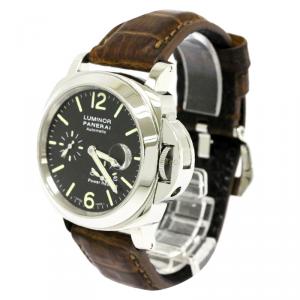 Panerai Black Stainless Steel Luminor Men's Wristwatch 44MM
