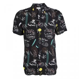 Paul & Joe Black Doodle Print Short Sleeve Shirt XL