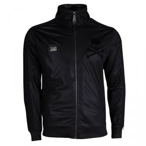 مملوكة مسبقًا Philipp Plein Black Skull Motif Bomber Jacket L