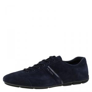 Prada Navy Blue Suede Sneakers Size 44.5