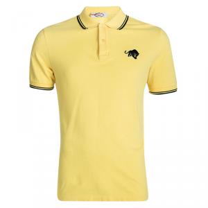 Prada Sport Yellow Panther Embroidered Polo T-Shirt XL