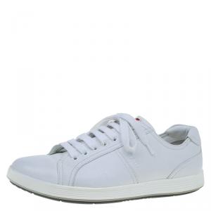 Pre Owned Prada Sport White Leather Lace Up Platform Sneakers Size 42