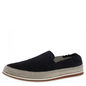 Pre Owned Prada Sport Navy Blue Suede Espadrille Sneakers Size 41.5