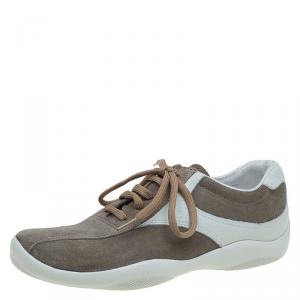 Prada Sport Two Tone Suede Sneakers Size 39.5