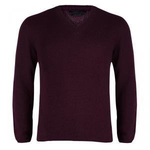 Prada Men's Burgundy Cashmere Sweater L