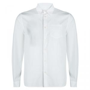 Prada White Cotton Long Sleeve Button Front Shirt XL