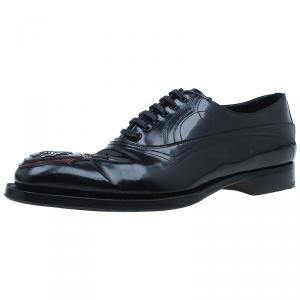 Prada Black Leather Runway Gladiator Oxfords Size 43