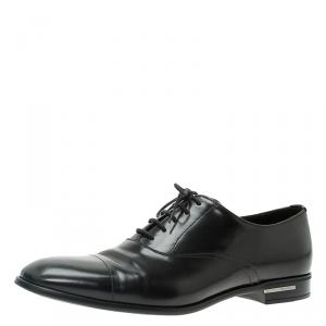 Prada Black Leather Lace Up Oxfords Size 42