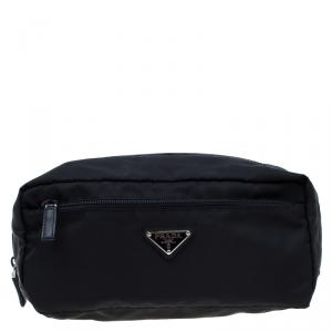 Prada Black Nylon Toiletery Case Pouch