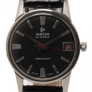 Rado Black Stainless Steel President Men's Wristwatch 30MM