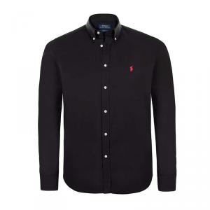 Pre Owned Polo Ralph Lauren Black/Red Logo Long Sleeve Shirt M