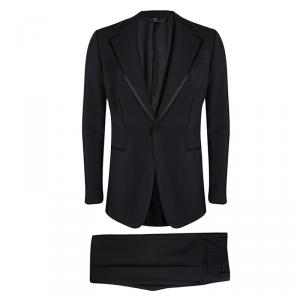 Roberto Cavalli Black Wool Tuxedo Suit L